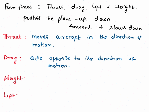 1-describe-simply-what-will-happen-to-an-airplane-in-flight-in-the-following-conditionsthrust-greater-than-drag-while-lift-equals-weightthe-plane-will-accelerate-forward-thrust-equal-to-drag-45362
