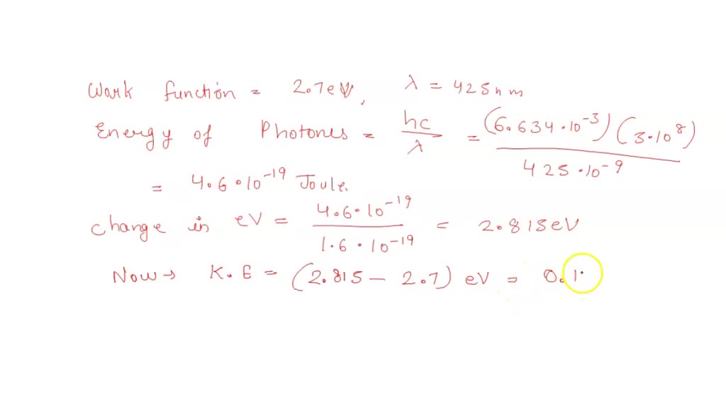 5 Photoelectrons from a metal with a work function of 2.7 eV are ...