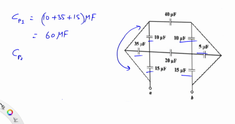 Obtain the equivalent capacitance of the circuit in Fig....
