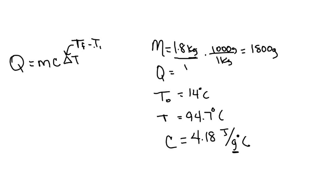 SOLVED There is a 1.80 kg of water in a kettle. Calculate the quantity