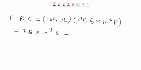 consider-an-rc-circuit-with-e-900-v-r-165-and-c-455-f-find-the-time-constant-for-the-circuit-find-the-maximum-charge-on-the-capacitor-find-the-initial-current-in-the-circuit-87012