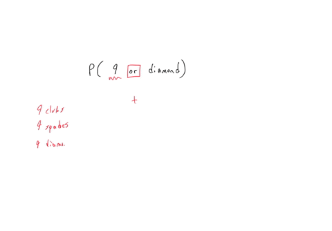 what-is-the-probability-of-drawing-a-9-or-diamond-from-a-standard-deck-of-cards-00748