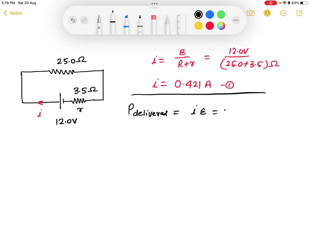 SOLVED A 25.0 ohm bulb is connected across the terminals of a 12.0 V