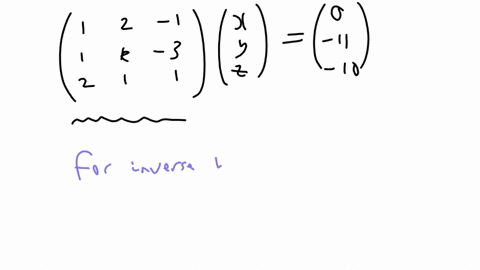find-the-value-of-k-such-that-the-three-planes-will-always-intersect-in-a-point-plane-1-x-2y-z-0-plane-2-x-ky-3z-11-0-plane-3-2x-y-z-10-0-43153