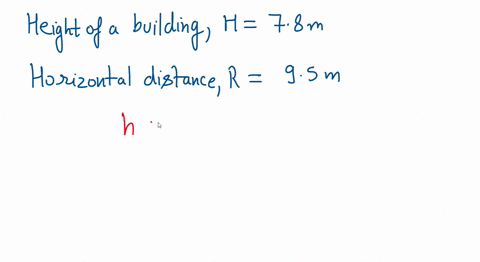a-ball-is-thrown-horizontally-from-the-roof-of-a-building-78-m-tall-and-lands-95-m-from-the-base-what-was-the-balls-initial-speed-36161