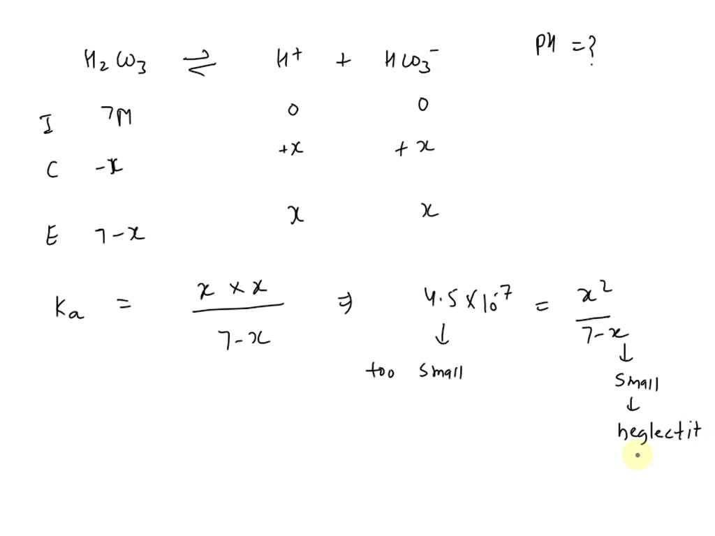 SOLVED The acid dissociation constant K of carbonic acid (H2CO3) is 4.