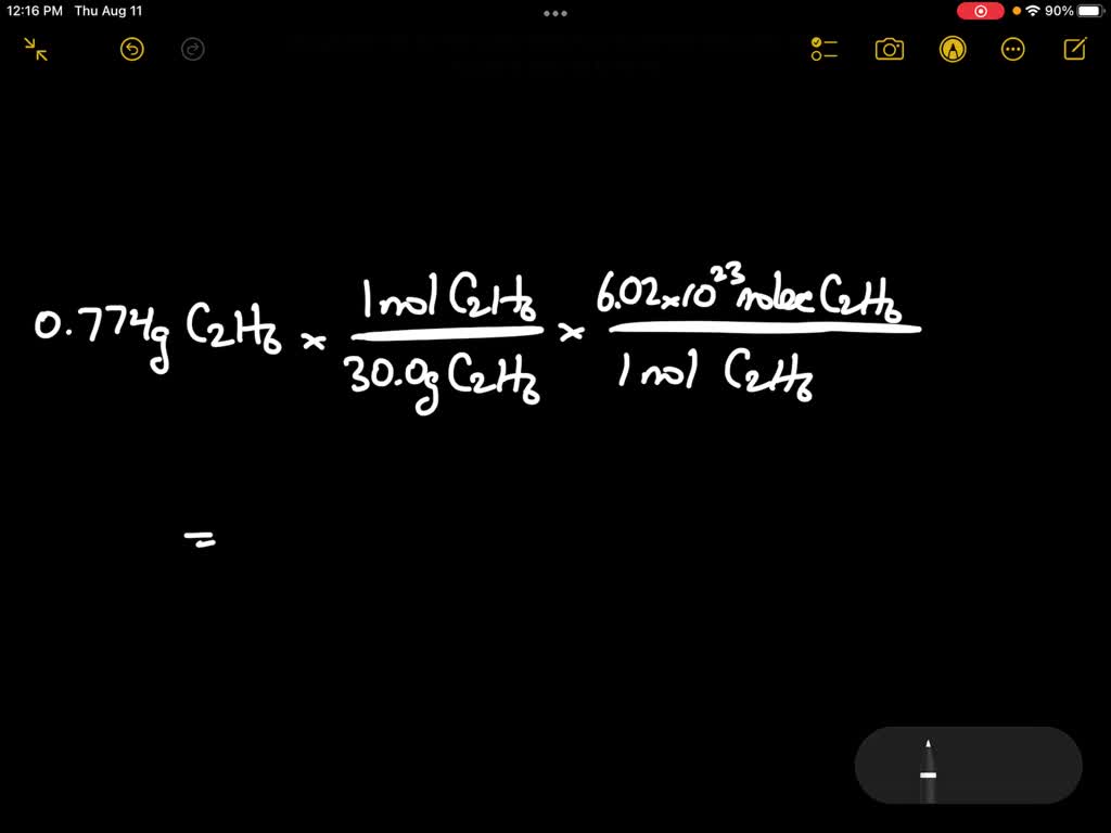 solved-how-many-molecules-of-ethane-c2h6-are-present-in-0-774-g-of-c2h6