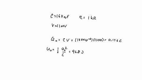a-160-f-capacitance-is-initially-charged-to-1100-v-at-t-0-it-is-connected-to-a-1-k-resistance-p-44-a-160-f-capacitance-is-initially-charged-to-1100-v-at-t-0-it-is-connected-to-a-1-k-resistan-21575