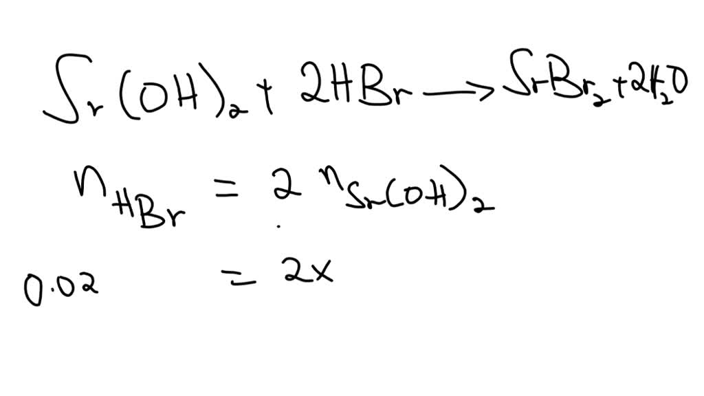 Texts: 1. A 25.0 mL solution of HBr is neutralized with 24.2 mL of 0. ...