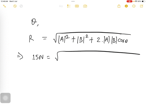 when-you-add-two-vectors-10n-and-5n-you-get-a-resultant-r-15n-what-is-the-angle-between-the-two-vectors