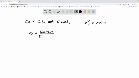 knowing-that-the-equilibrium-constant-kc-for-the-reaction-indicated-below-is-1417-and-that-the-molar-concentrations-of-cog-and-cl2g-are-00230-m-and-00540-m-respectively-calculate-the-molar-c-97048