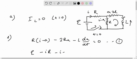 the-switch-in-the-figure-below-is-open-for-t-0-and-is-then-thrown-closed-at-time-t-0-2r-a-find-the-current-in-the-inductor-use-the-following-as-necessary-l-r-t-and-for-b-find-the-current-in-21715