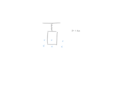 the-figure-below-shows-a-possible-device-for-measuring-magnetic-fields-a-loop-carrying-a-current-i-is-dipped-into-a-region-of-magnetic-field-the-loop-is-suspended-from-a-spring-of-constant-t-57907