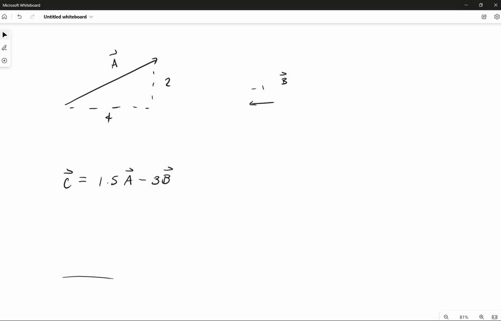 SOLVED: Draw the vector c =1.54 3B. Only' the length and orientation of ...