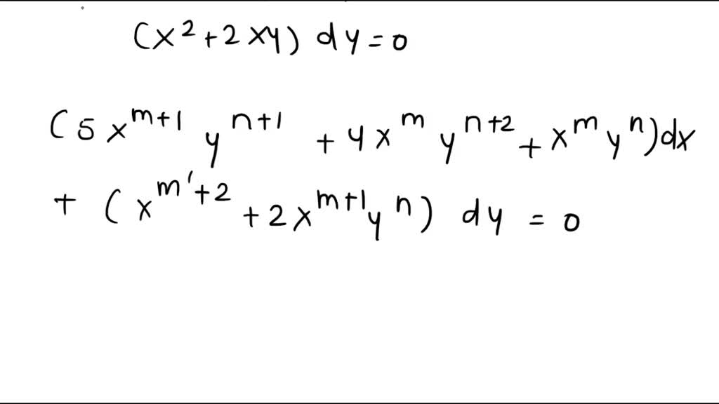 SOLVED Solve the following exact/inexact differential equation. If it