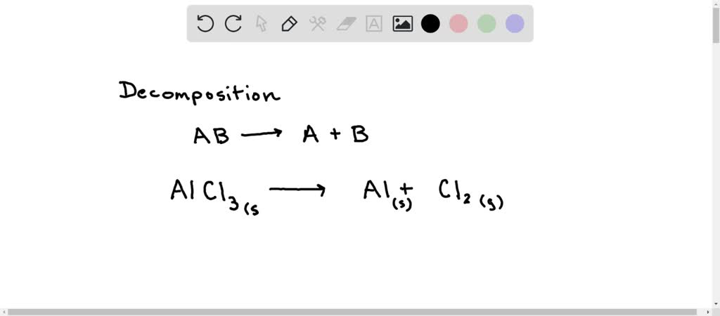 Solved Write And Balance The Equation For The Decomposition Of Aluminum Chloride Into Its 9339