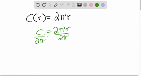 the-circumference-c-of-a-circle-is-a-function-of-its-radius-given-by-c-r-2tr-a-express-the-radius-of-a-circle-as-a-function-of-its-circumference-call-this-function-c-enter-the-exact-answer-e-58281