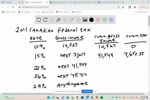in-2011-canadian-federal-tax-rates-were-0-on-the-first-10527-of-gross-income-earned-15-on-the-next-31017-22-on-the-next-41544-26-on-the-next-45712-and-29-on-anything-more-if-a-taxpayer-paid-49267
