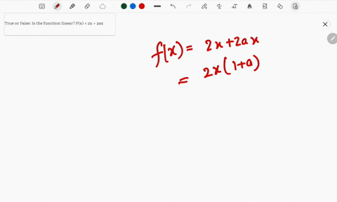 true-or-false-is-the-function-linear-fx-2x-2ax