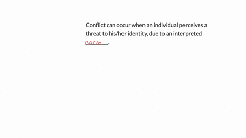 conflict-can-occur-when-an-individual-perceives-a-threat-to-hisher-identity-due-to-an-interpreted-__________-36708