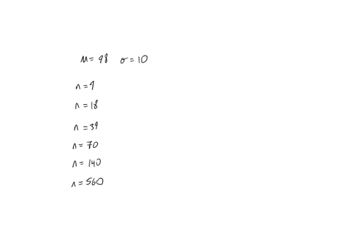 a-random-sample-is-selected-from-a-population-with-mean-98-and-standard-deviation-10-for-which-of-the-sample-sizes-would-it-be-reasonable-to-think-that-the-x-sampling-distribution-is-approxi-65528