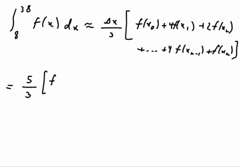 a-use-simpsons-rule-and-the-data-in-the-above-table-to-estimate-the-value-of-the-integral-38-8-f-x-d-x-as-accurately-as-possible-you-may-not-need-all-of-the-data-38-8-f-x-d-x-b-assume-we-are-intereste