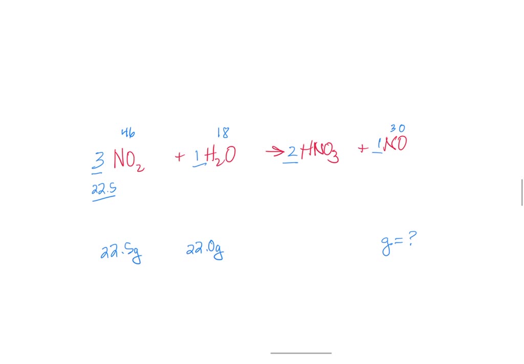 Solved Nitrogen Dioxide Reacts With Water To Form Nitric Acid And Nitrogen Monoxide According 6631