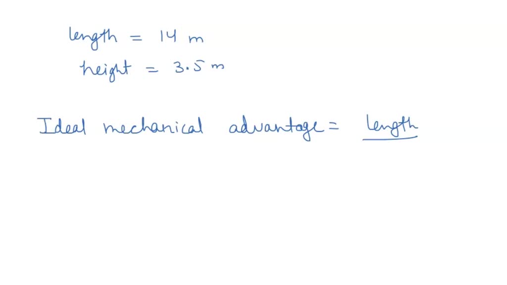 SOLVED What is the ideal mechanical advantage of a ramp with a height