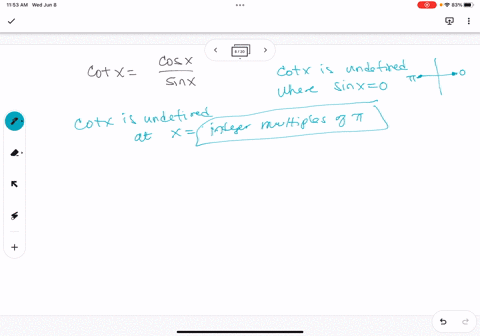 write-an-expression-that-identifies-all-the-non-permissible-values-cos-x-radians-of-the-variable-x-in-equation-cotx-the-sin-verify-using-exact-values-that-the-following-are-solutions-of-colx-44622