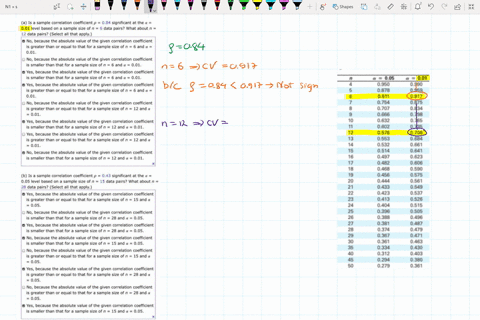 a-is-sample-correlation-coefficient-p-084-significant-at-the-001-level-based-on-sample-size-of-n-data-pairs-what-about-data-pairs-select-all-that-apply-because-the-absolute-value-of-the-give-68857