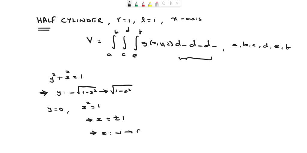 SOLVED: Write limits of integration for the integral âˆ«âˆ«âˆ«fw (x,y,2 ...