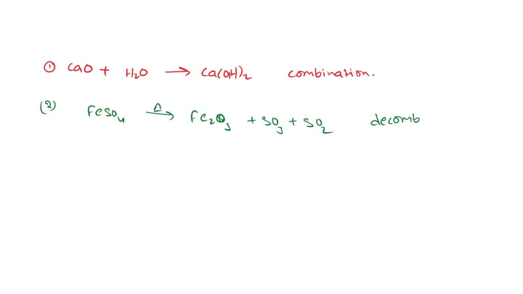 SOLVED: Performing and observing the following reaction and classifying ...