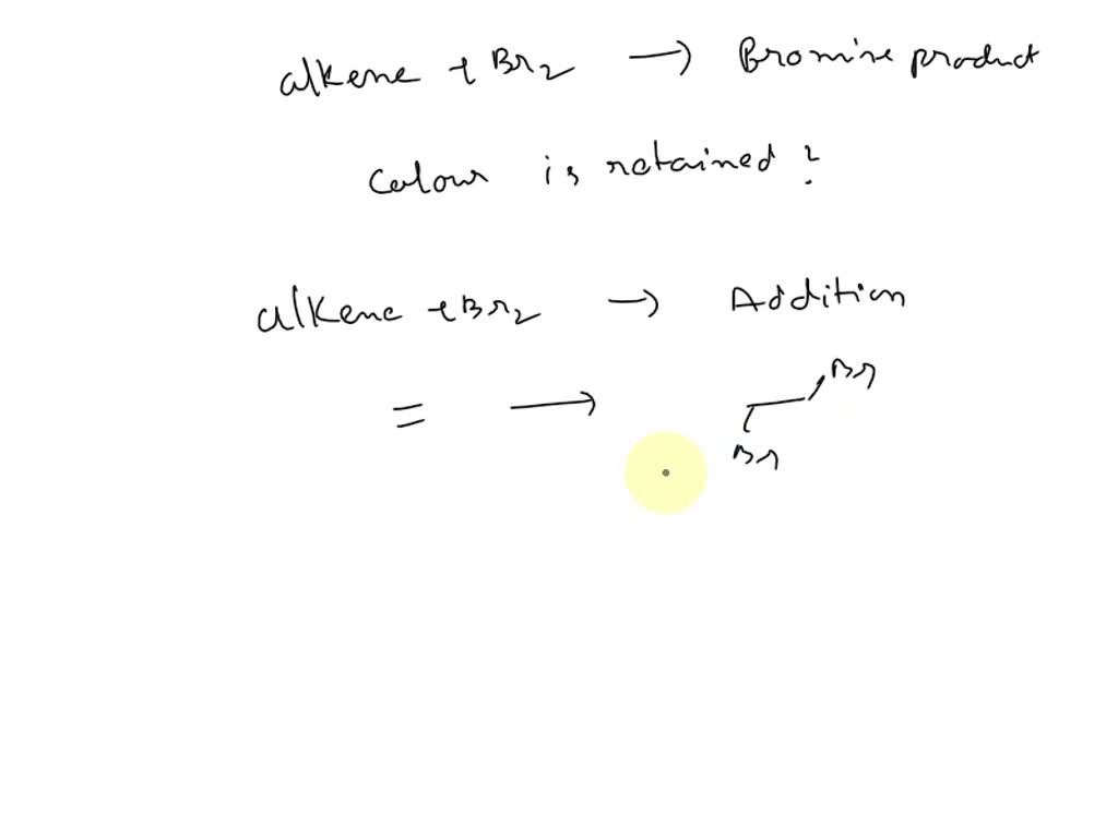 SOLVED After adding an excess of an alkene to the solution of bromine