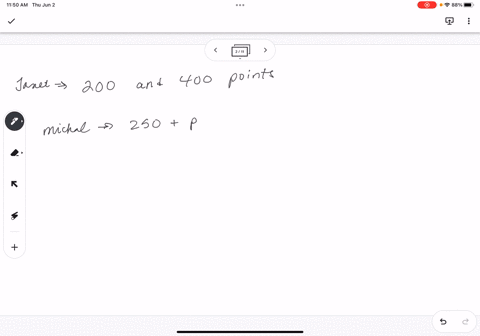 brainiest-and-10-points-iready-test-janet-scored-200-and-400-points-in-the-first-two-rounds-of-a-computer-game-michael-scores-250-points-in-the-first-round-he-wants-to-get-the-same-total-sco-54916