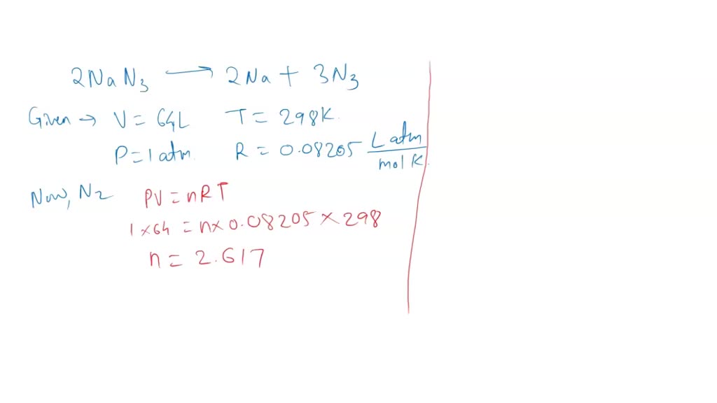 SOLVED The airbags that protect people in car crashes are inflated by