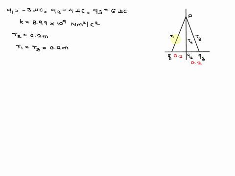 three-point-charges-of-300-uc-400-ucand-600-uc-are-placed-along-the-x-axis-a5-shown-in-the-figure-what-is-the-electrical-potential-at-point-p-relative-to-infinity-due-to-these-charges-k-899-27488