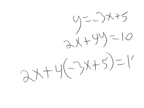 solve-the-following-system-of-equations-y-3x5-and-2x4y10