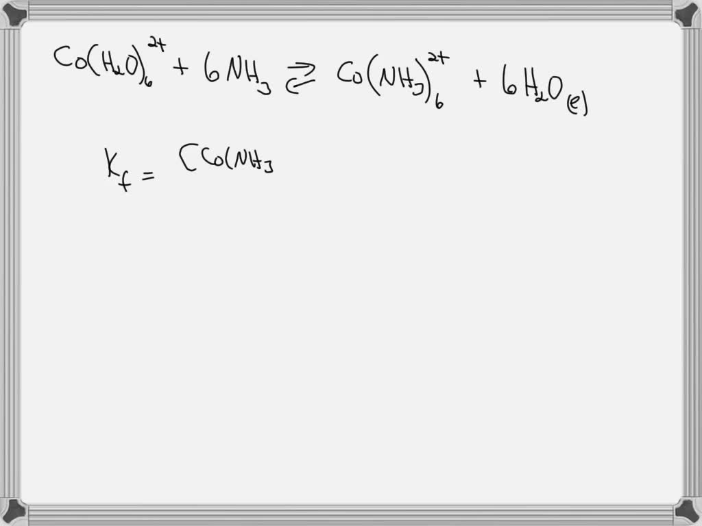 SOLVED: 'In aqueous solution the Co2+ ion forms complex with six ...