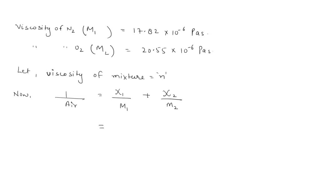 Solved: A Team Of Modellers Need To Estimate The Viscosity Of A Mixture 