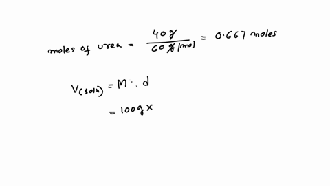 100g-solution-of-urea-in-water-has-40g-urea-molar-mass-60gmol-what-is-molarity-of-urea-solution-what-is-mole-fraction-of-urea-in-solution-92533