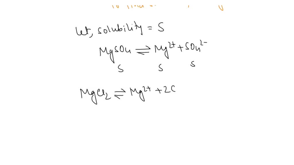 SOLVED: Magnesium sulfate, MgSO4 is an ionic compound with a solubility ...
