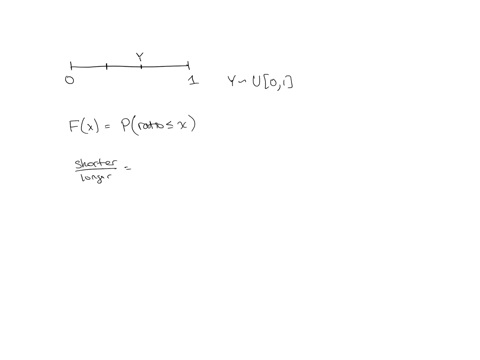 a stick of length 1 is broken at a uniformly random point yielding two ...