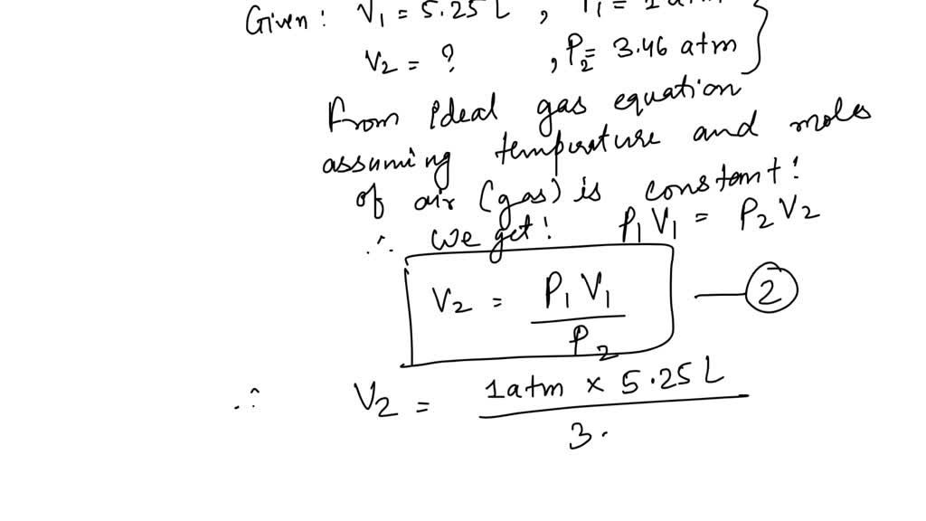 SOLVED A pearl diver fills his lungs with 5.25 L of air at normal