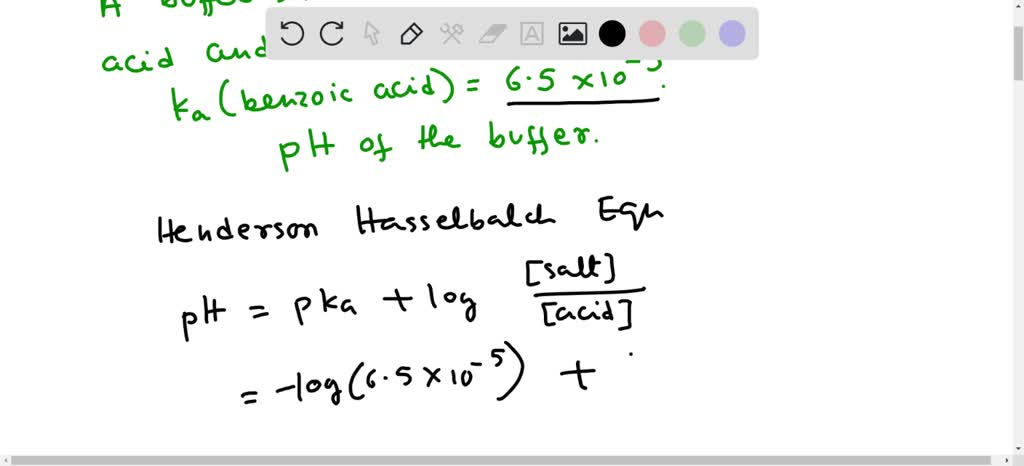 Solved Calculate The Ph Of A Buffer Solution That Contains 0 25 M Benzoic Acid C6h5co2h And 0