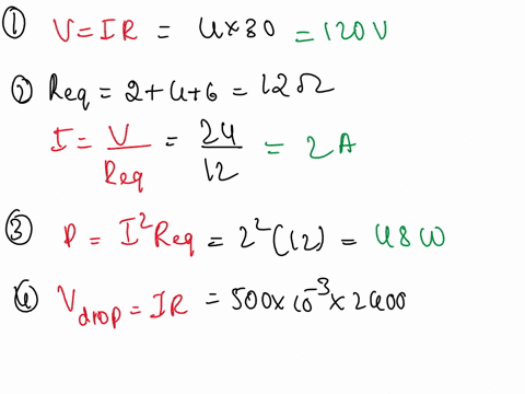series-circuit-find-the-voltage-of-a-series-circuit-with-4-amperes-of-current-flowing-through-a-30-ohm-resistance-2-what-current-will-flow-in-a-circuit-with-resistors-of-2-ohms4-ohmsand-6-oh-50841