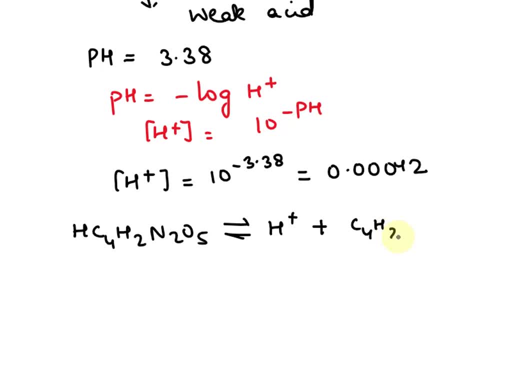 SOLVED: The pH of a 0.77M solution of barbituric acid (HCNO) is ...