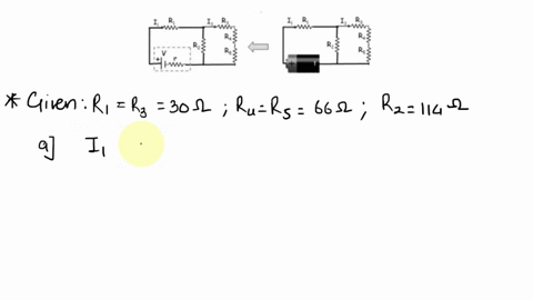 a-circuit-is-constructed-with-five-resistors-and-one-real-battery-as-shown-above-right-we-model-the-real-battery-as-an-ideal-emf-v-12-v-in-series-with-an-internal-resistance-as-shown-above-l-35293