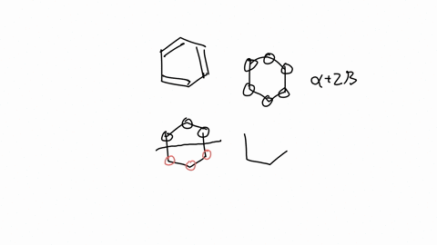 using-huckel-theory-predict-and-draw-the-pi-orbitals-in-benzene-include-all-nodal-planes-and-label-each-orbital-with-its-corresponding-energy-in-terms-of-a-and-b-14137