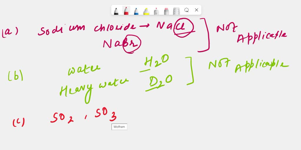 SOLVED The law of multiple proportion is illustrated by the pair of