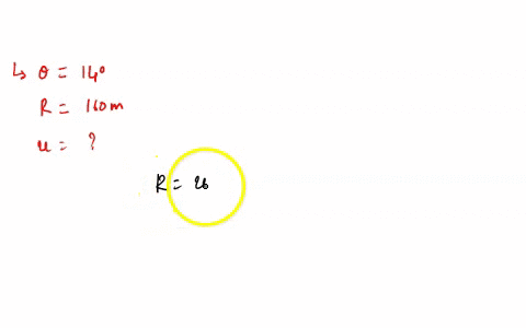 a-projectile-is-launched-at-an-angle-of-1400-above-the-horizontal-what-is-its-initial-speed-if-it-hits-a-target-that-is-located-a-horizontal-distance-of-160-m-from-the-launch-point-and-140-m-75438